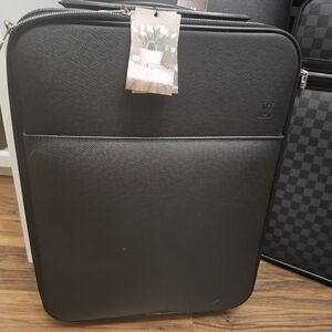 Louis Vuitton Black Textured Carry-On Suitcase